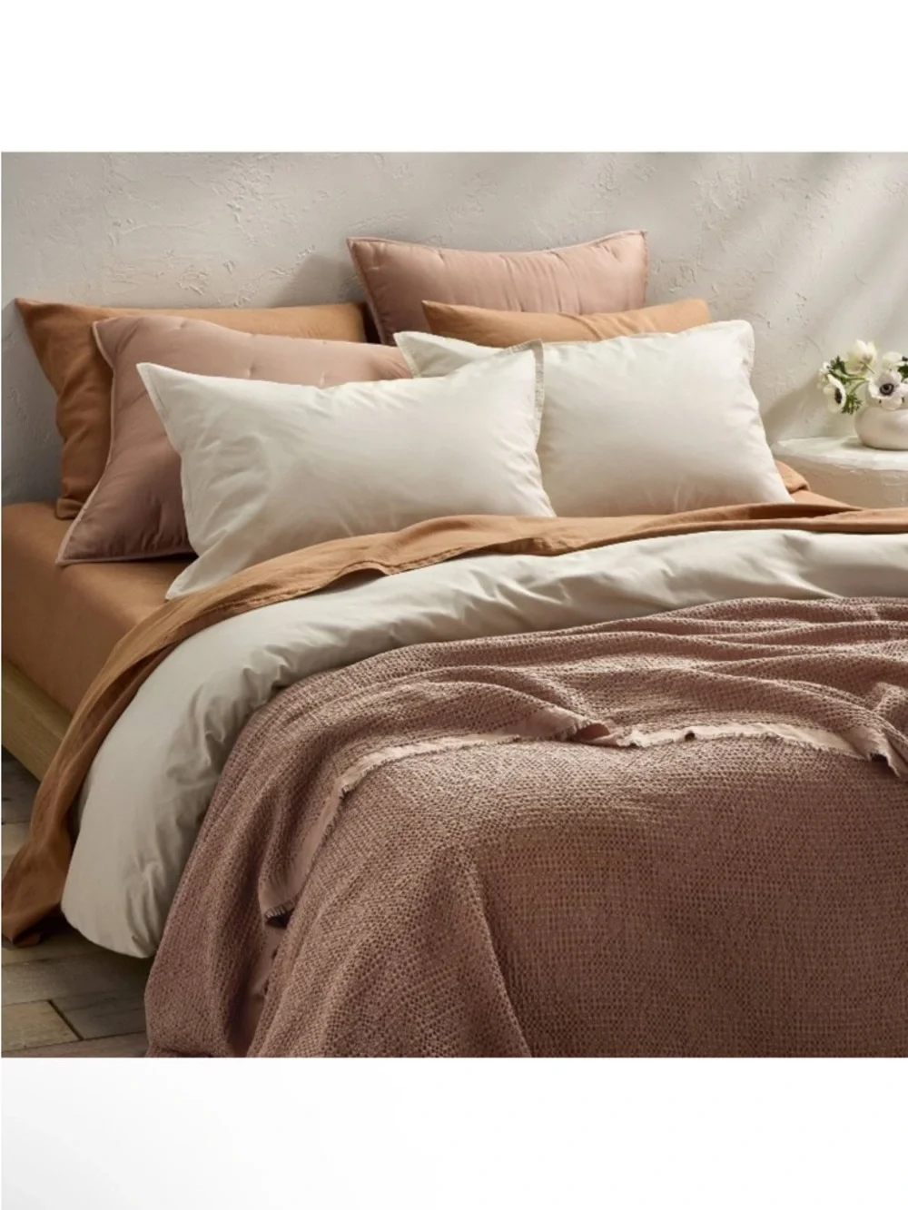 NWT Full/Queen Textured Waffle Coverlet Brown - Casaluna - Picture 4 of 5